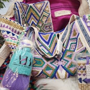 American & Beyond Embellished Tote bag w/ wallet and wristlet